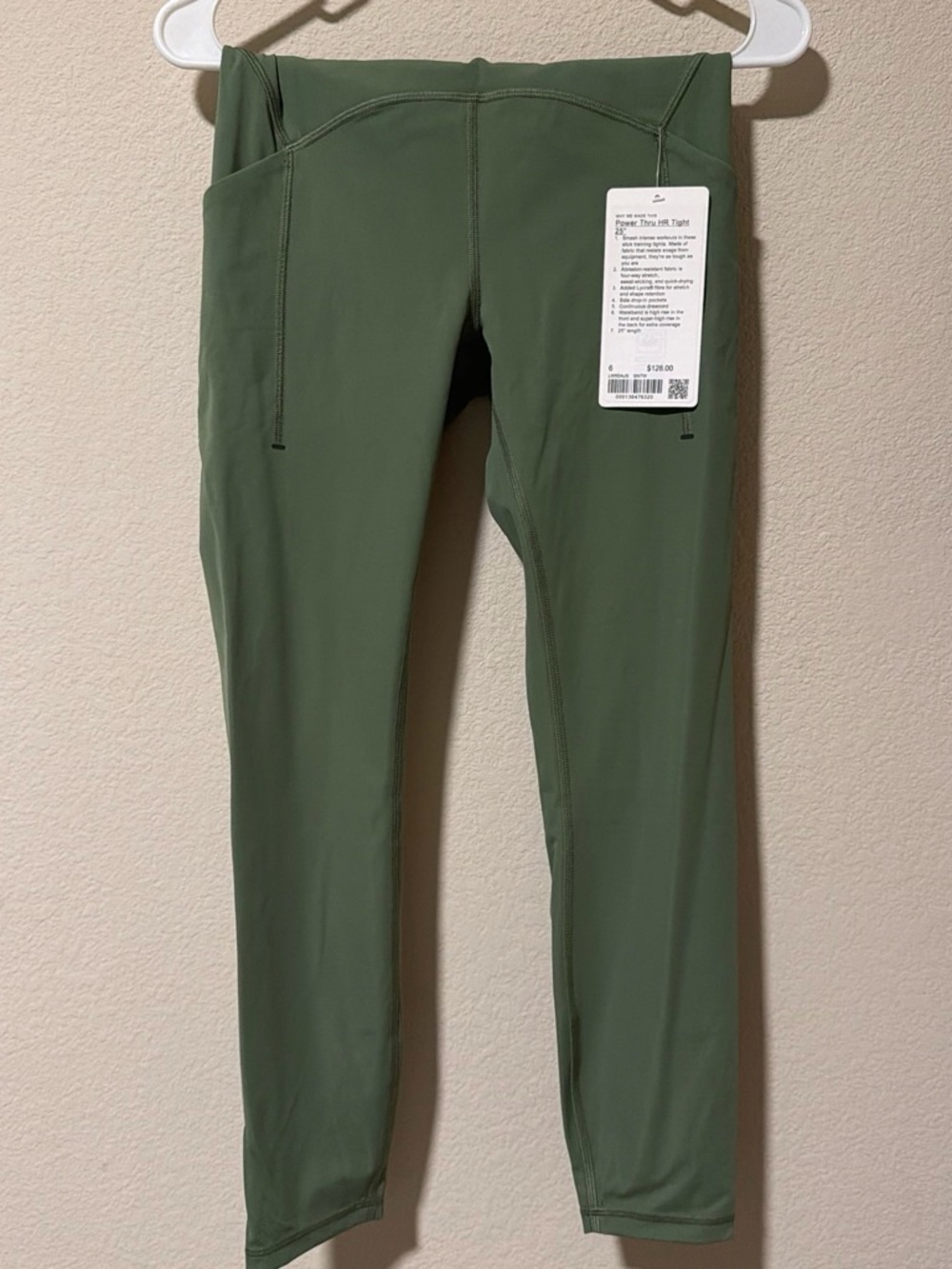 Lululemon - Green Powder Thru HR Tight Leggings 25” Size 6